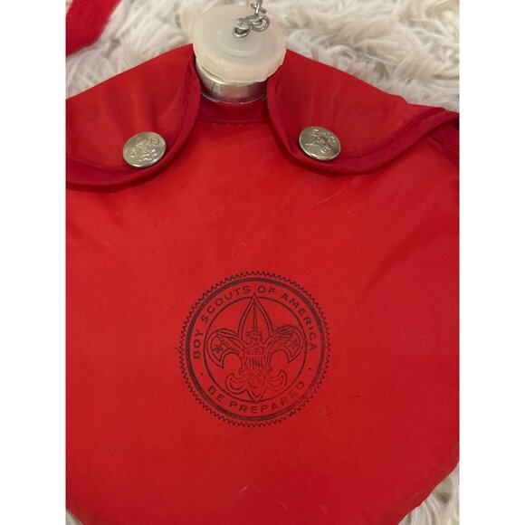 Vintage Boy Scouts Round Red Canteen Water Bottle With Strap & Metal Cap - Picture 8 of 8
